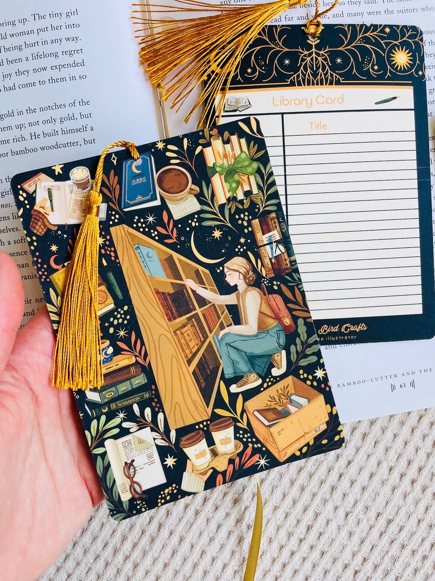 Book Shop Reading Bookmark Library Card: Yes with the tassel
