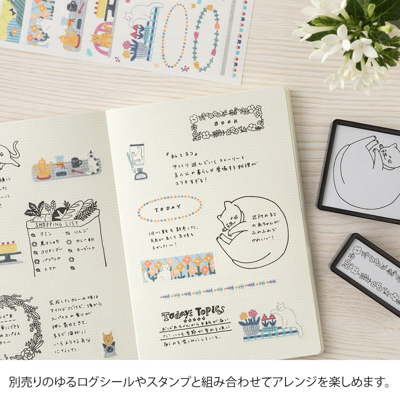Yuru Log Notebook B6 Grid by Midori
