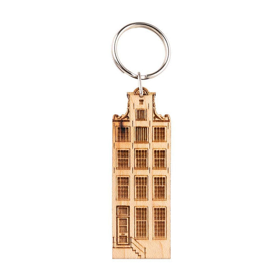 Amsterdam Canal House Keychain - Oude Turfmarkt 143 - Maple