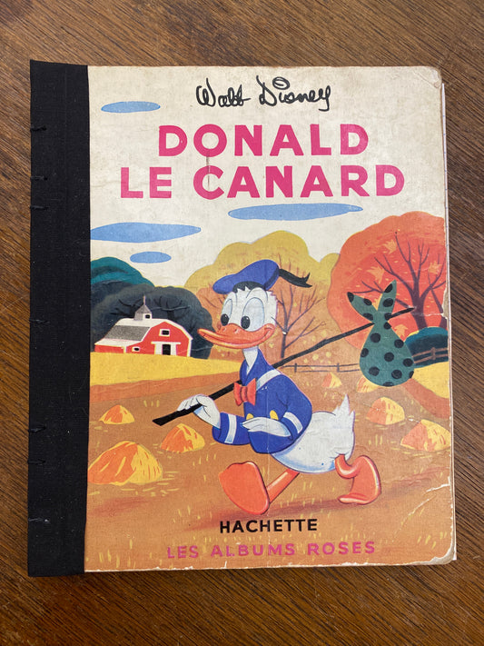 Upcycled Handmade Notebook featuring “Donald le Canard”