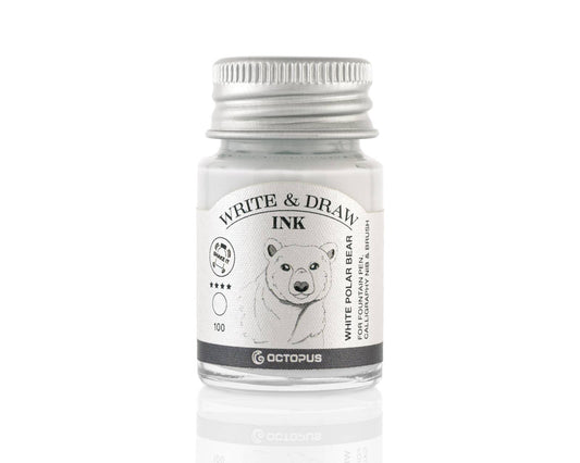 Write and Draw Ink 100 White Polar Bear Writing Ink 10ml