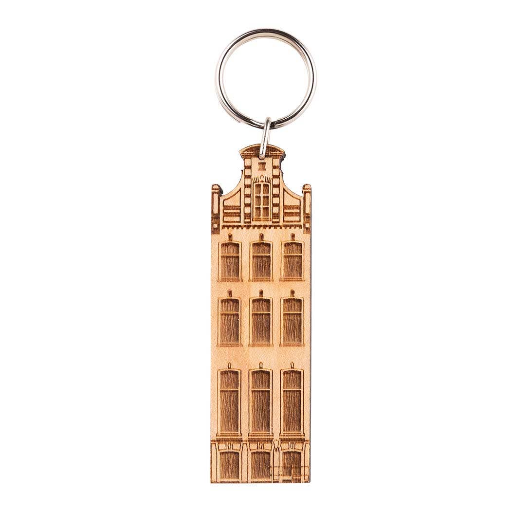 Amsterdam Canal House Keychain - Keizersgracht 526 - Maple