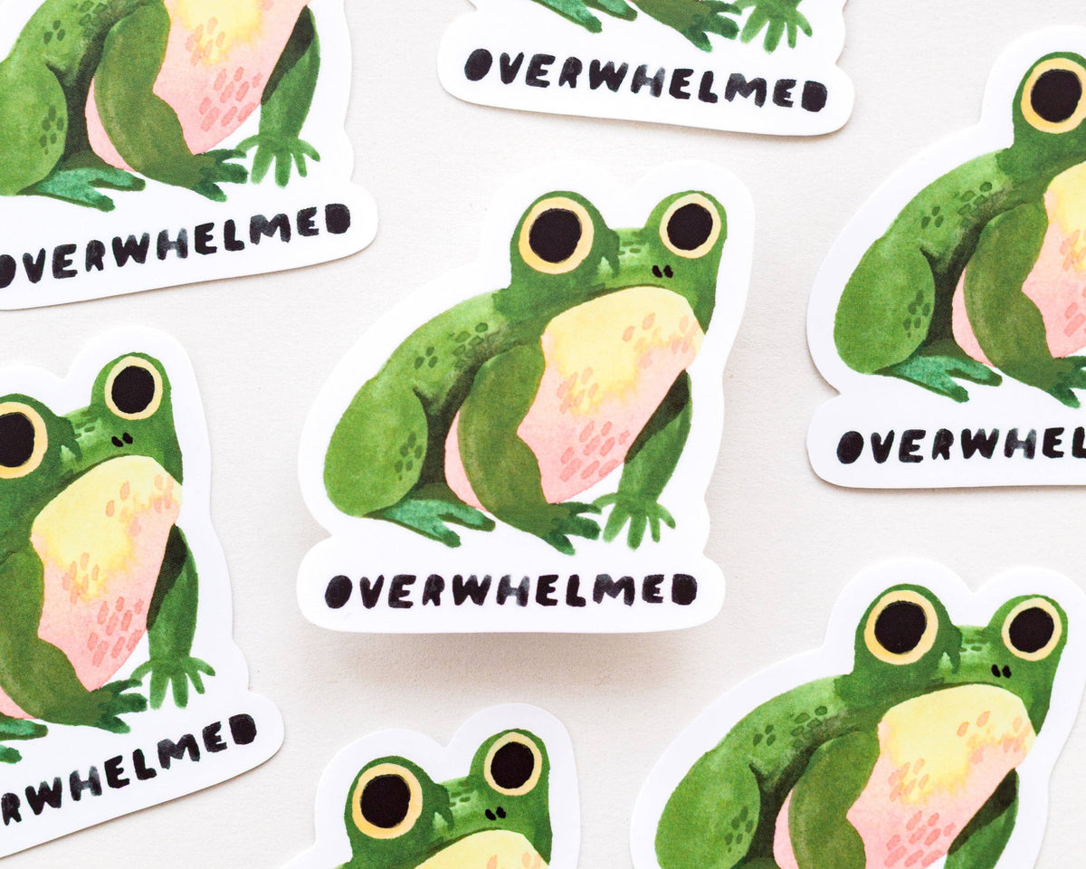 Vinyl Sticker — Overwhelmed Frog