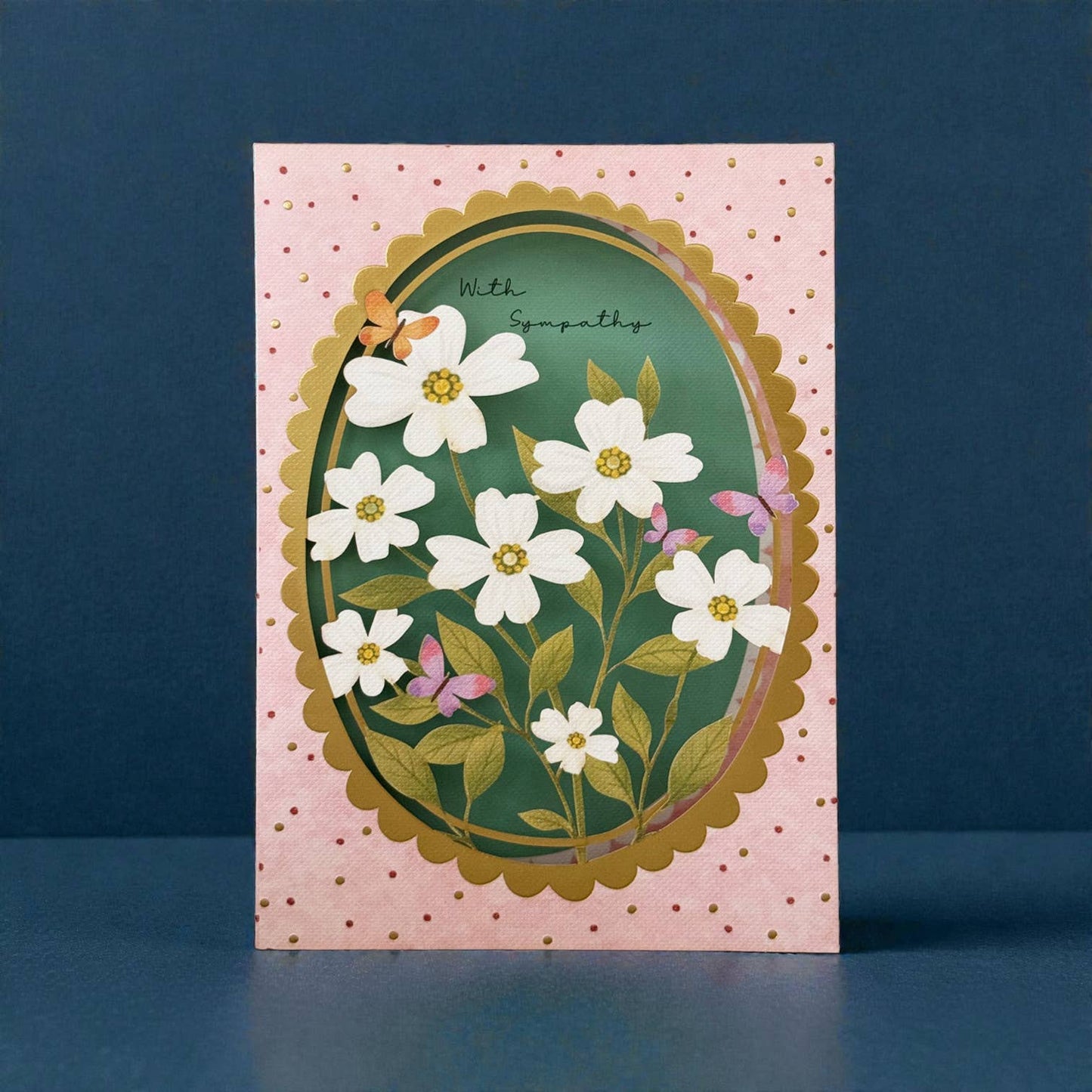 With Sympathy Wildflowers laser cut card