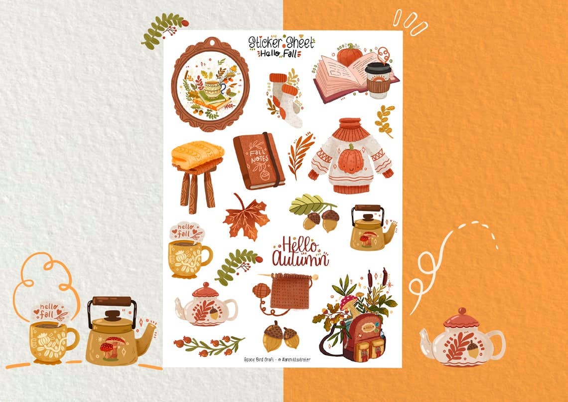 Hello Fall Stickers sheet