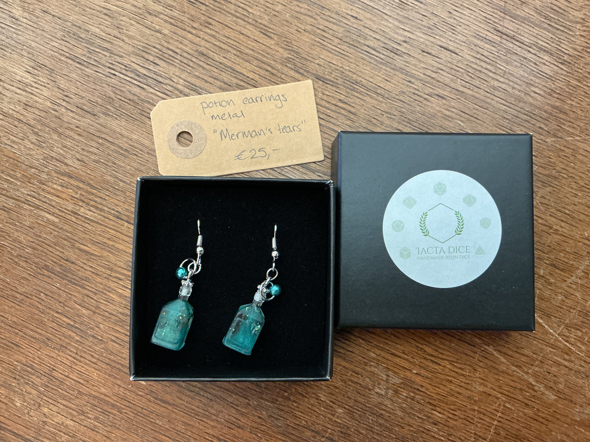Mini potion bottle earrings “Merman’s Tears”