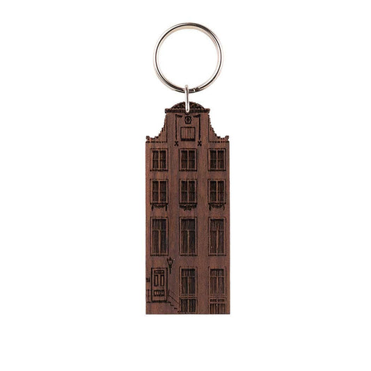 Amsterdam Canal House Keychain - Herengracht 420 - Walnut