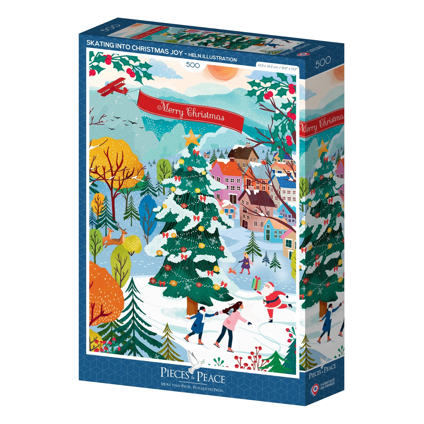 500 Piece Puzzle - Skating in the Joy of Christmas