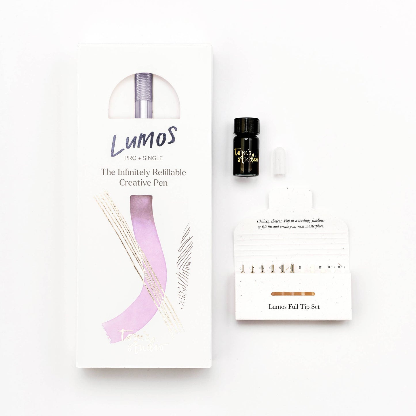 Lumos Pro - Refillable Multi-Tip Pen: Raspberry / Single Tip