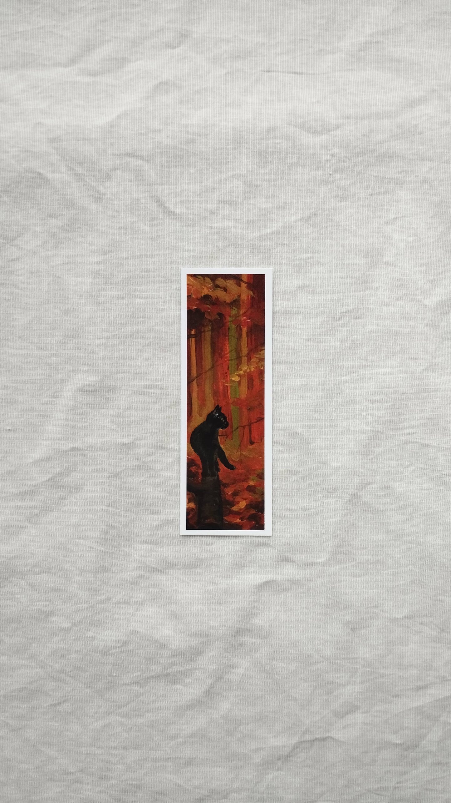 Black Cat & Autumn Forest Bookmark