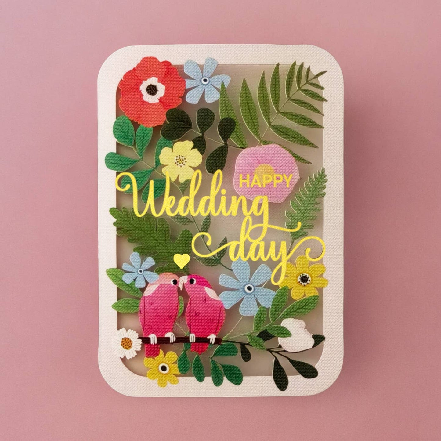 Elegant Birthday Paper Cut Wedding Card