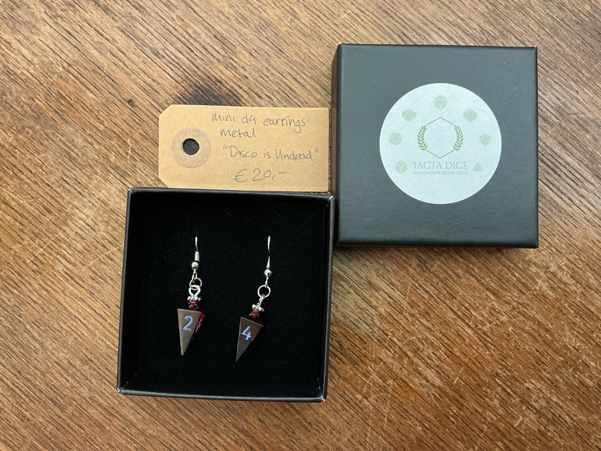 Mini D4 earrings “Disco is Undead”