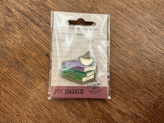 Coffee and Books Pin Badge