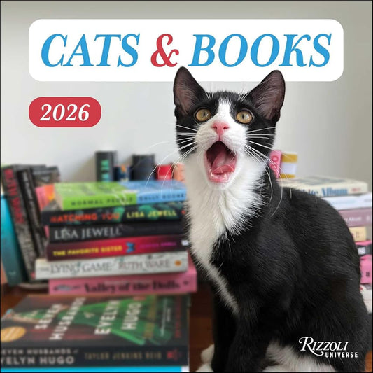 Cats and Books 2026 Wall Calendar cover image