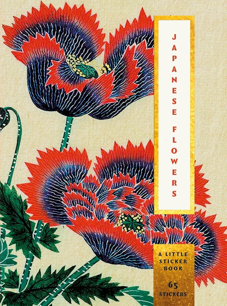 Japanese Flowers: A Little Sticker Book: Over 100 beautiful woodblock florals from Hokusai, Hiroshige and many others cover image