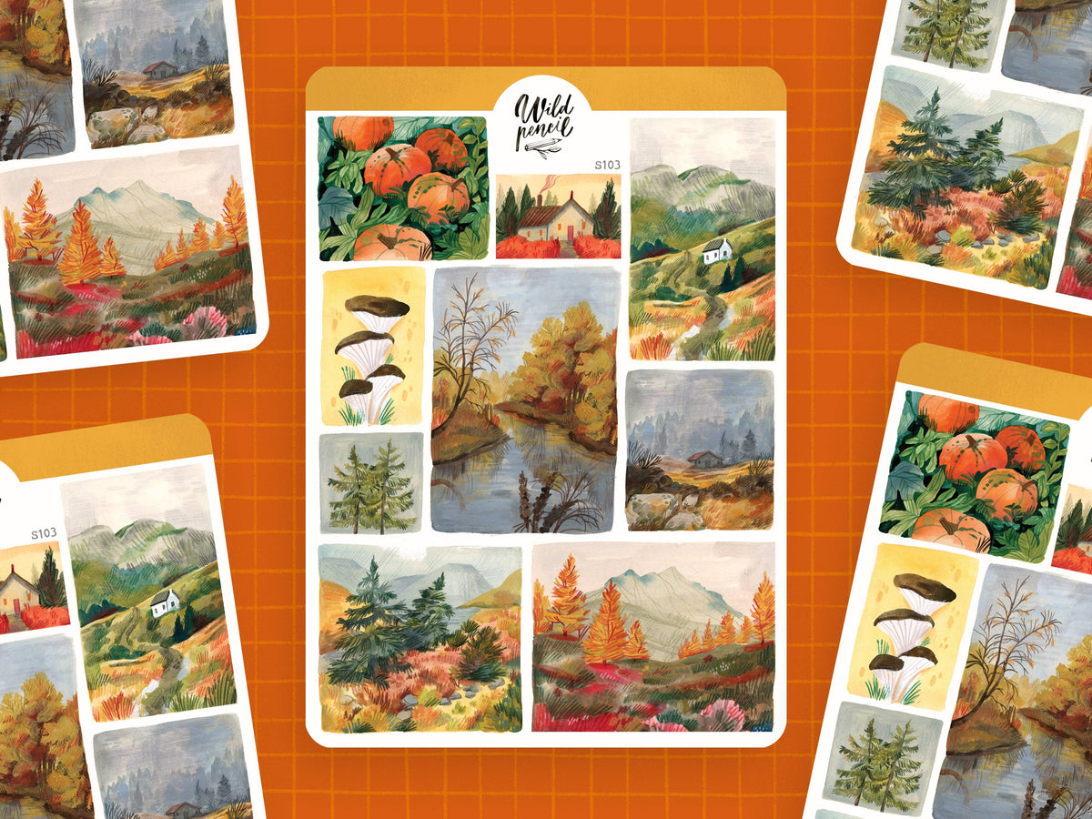 Sticker Sheet — Fall Landscapes