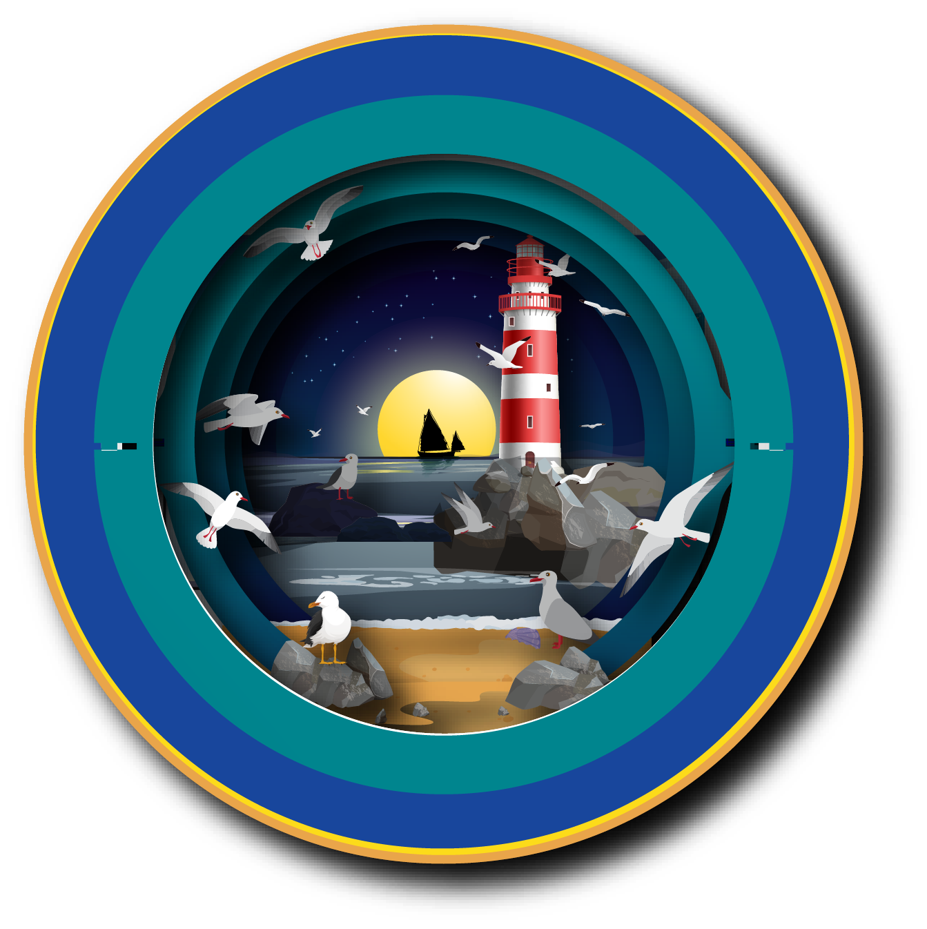 A cup of tea pop up card - Lighthouse
