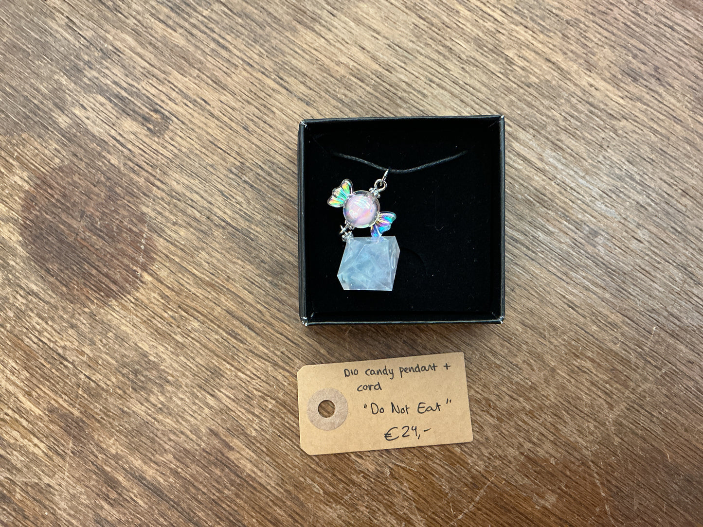 D10 Candy Pendant + cord “Do Not Eat”