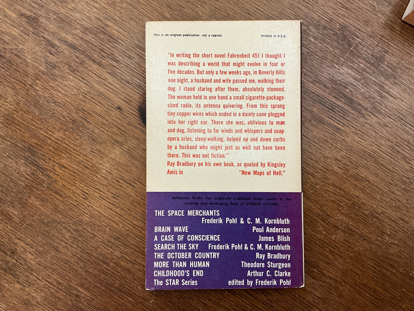 Fahrenheit 451 by Ray Bradbury 1953 paperback