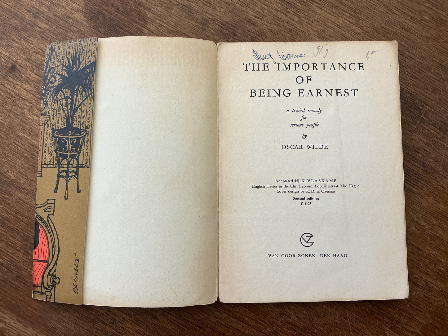 The Importance of Being Earnest by Oscar Wilde 1959 edition for Dutch English learners