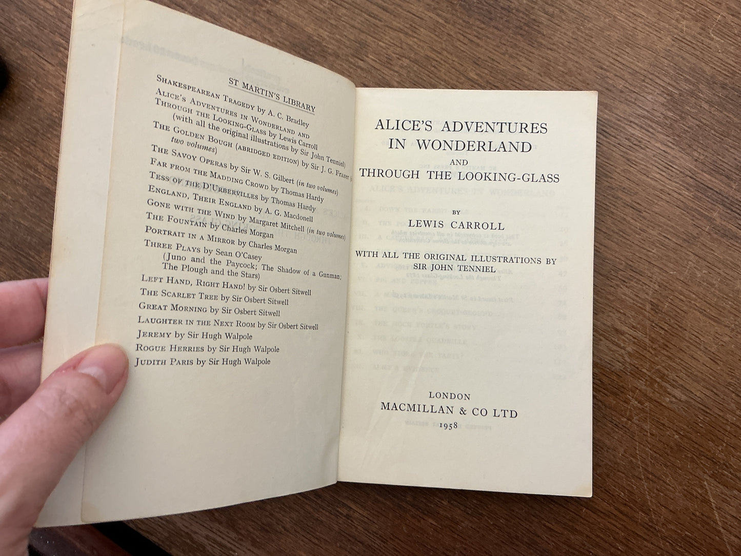 1958 edition of Alice’s Adventures in Wonderland and Through the Looking Glass