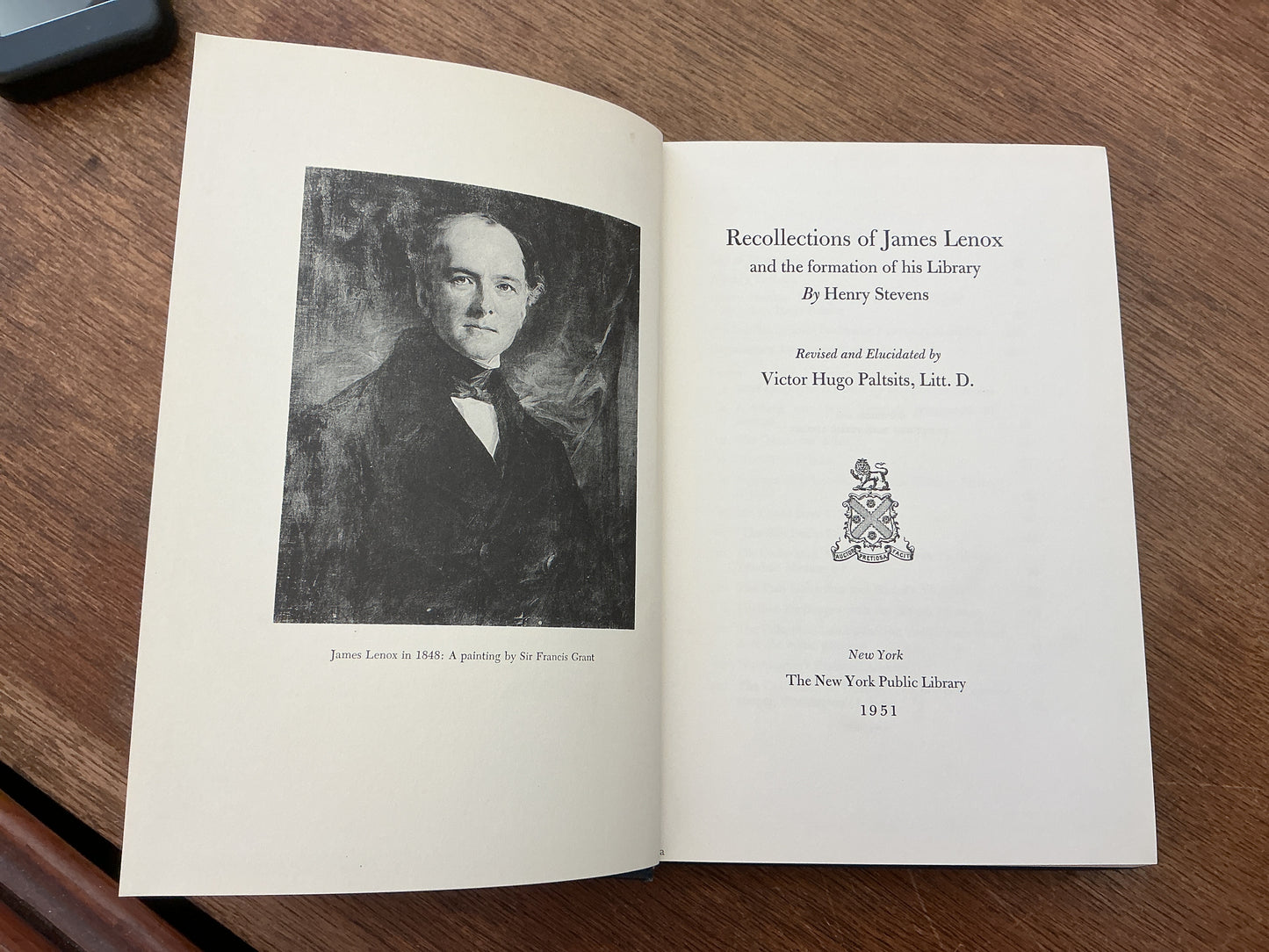 Recollections of James Lenox 1951 edition