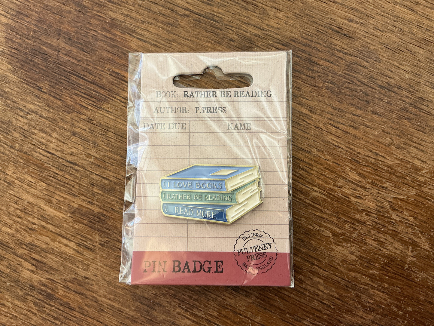 Rather be reading book pin
