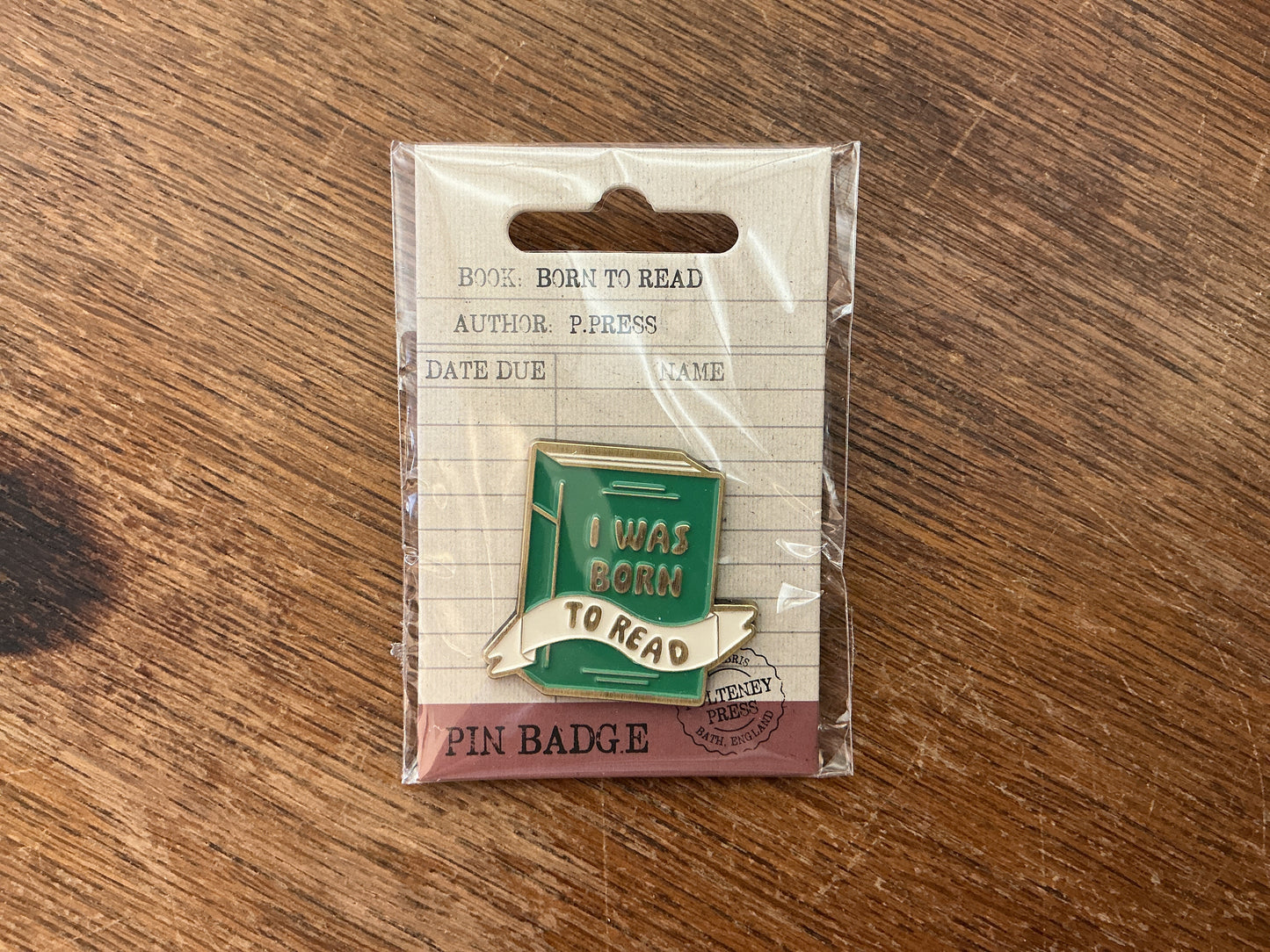 I was born to read pin badge