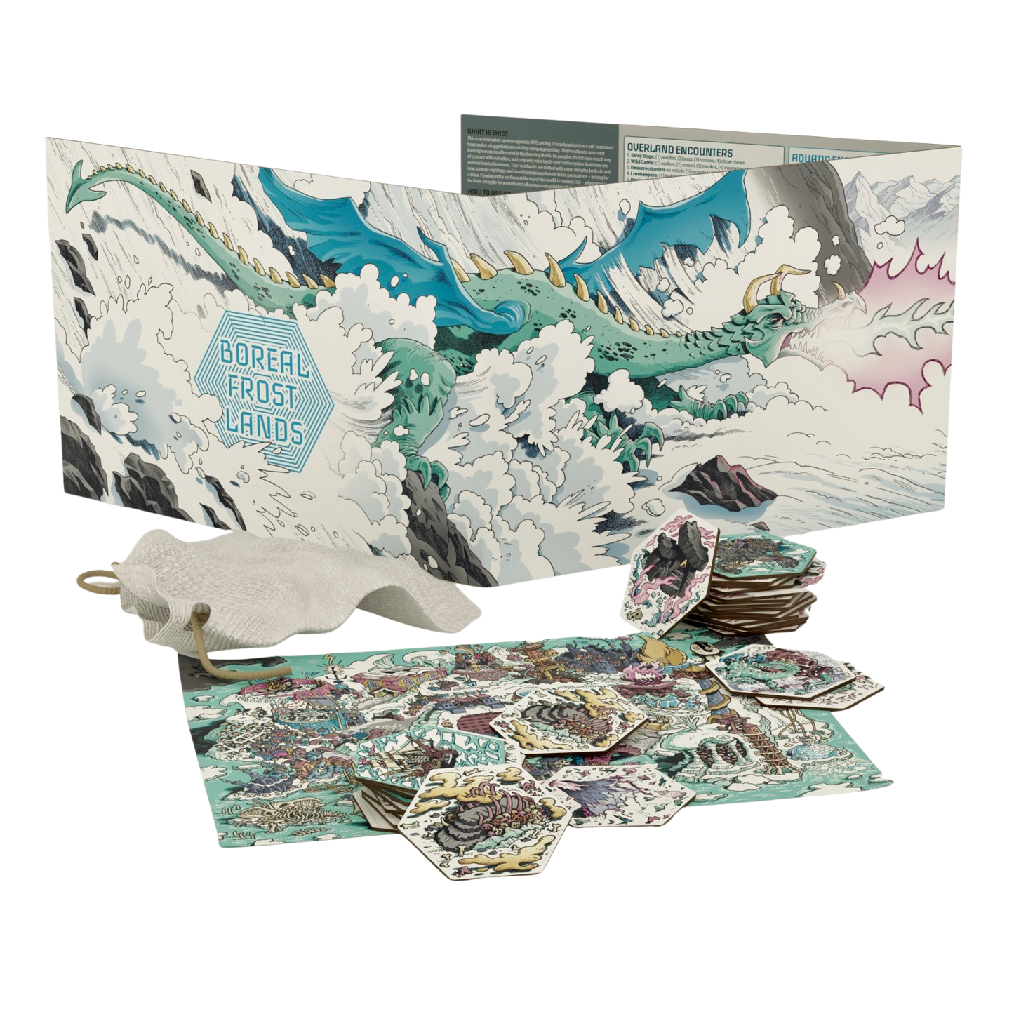 Boreal Frost Lands RPG Hex Kit (Includes PDF)