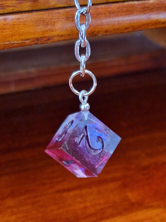 D6 Die Keychain "Stage Lights"