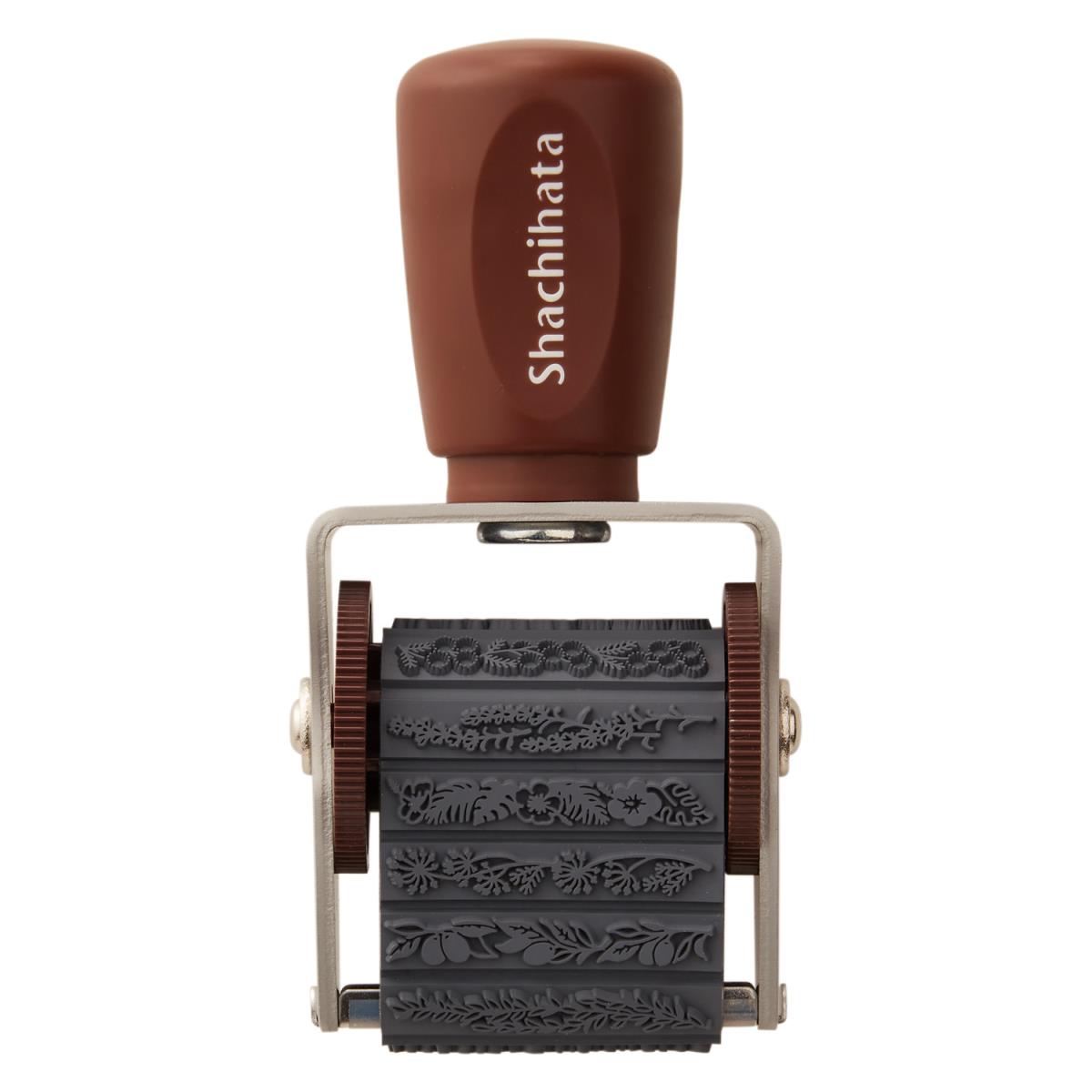 Rotary Rubber Stamp with 13 Botanical Designs by Shachihata