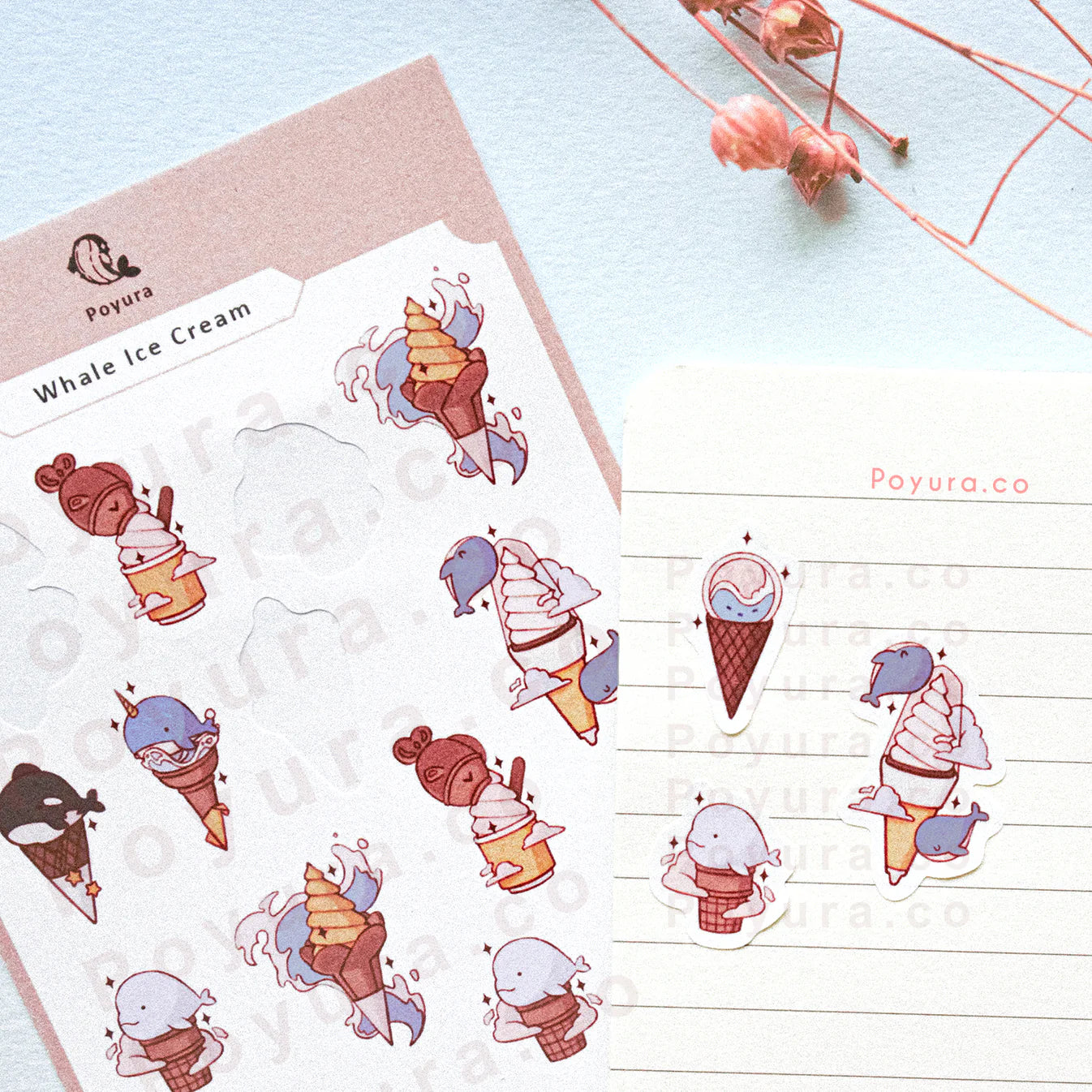 Whale Ice Cream Sticker Sheet