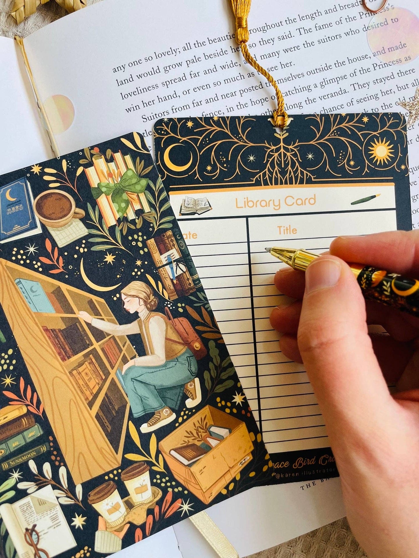 Book Shop Reading Bookmark Library Card: Yes with the tassel