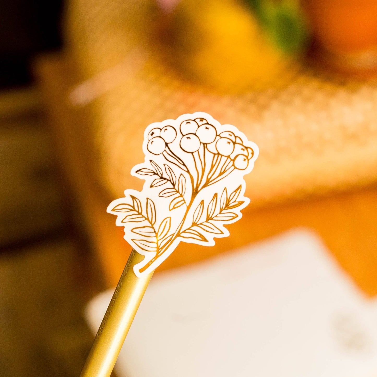 Foil Sticker Sheet — Golden flowers
