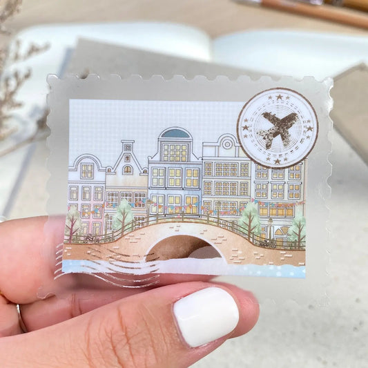 Amsterdam Stamp-Clear Vinyl Sticker