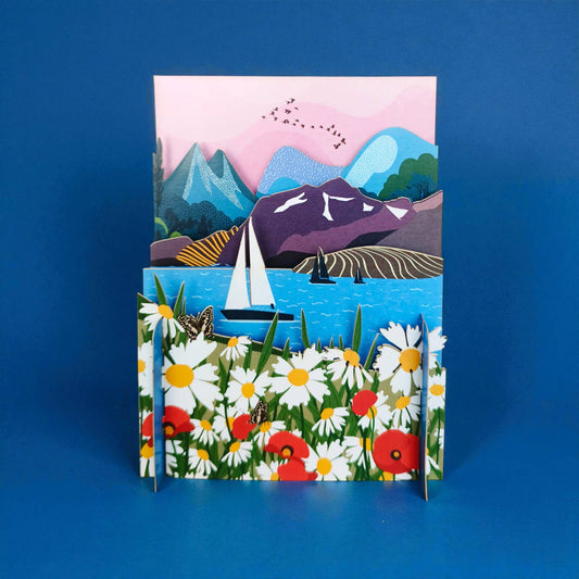 Miniature World pop up card  - Sailing