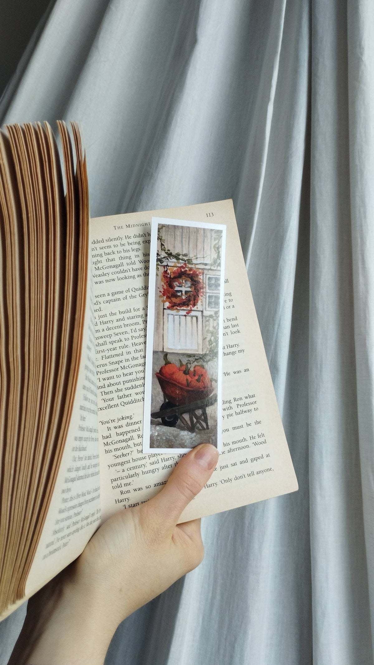 Pumpkins & Fall Wreath Bookmark