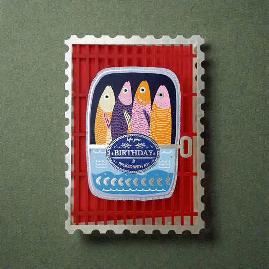 Birthday Packed with Joy laser cut card