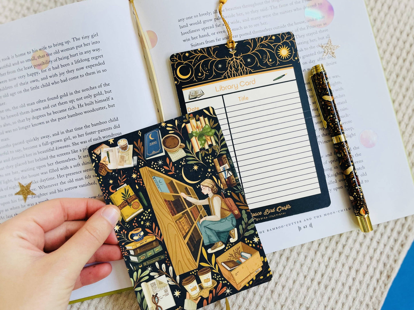 Book Shop Reading Bookmark Library Card: Yes with the tassel