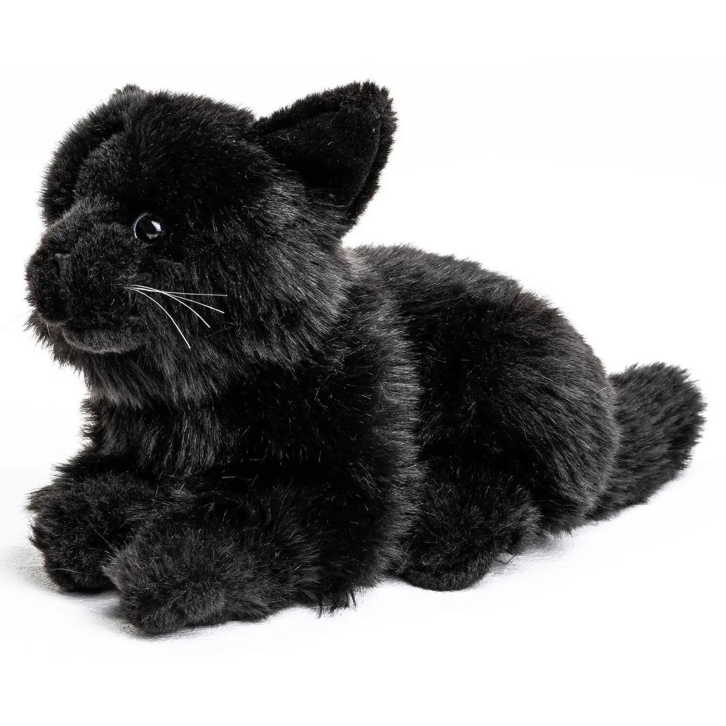 Cat Lying Down (Black) - 20cm (Length) - Cuddly/Plush Toy