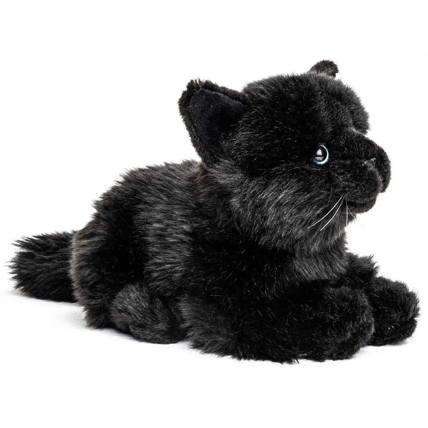 Cat Lying Down (Black) - 20cm (Length) - Cuddly/Plush Toy