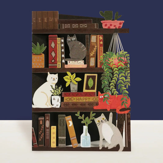 Cats, Books and Plants Card