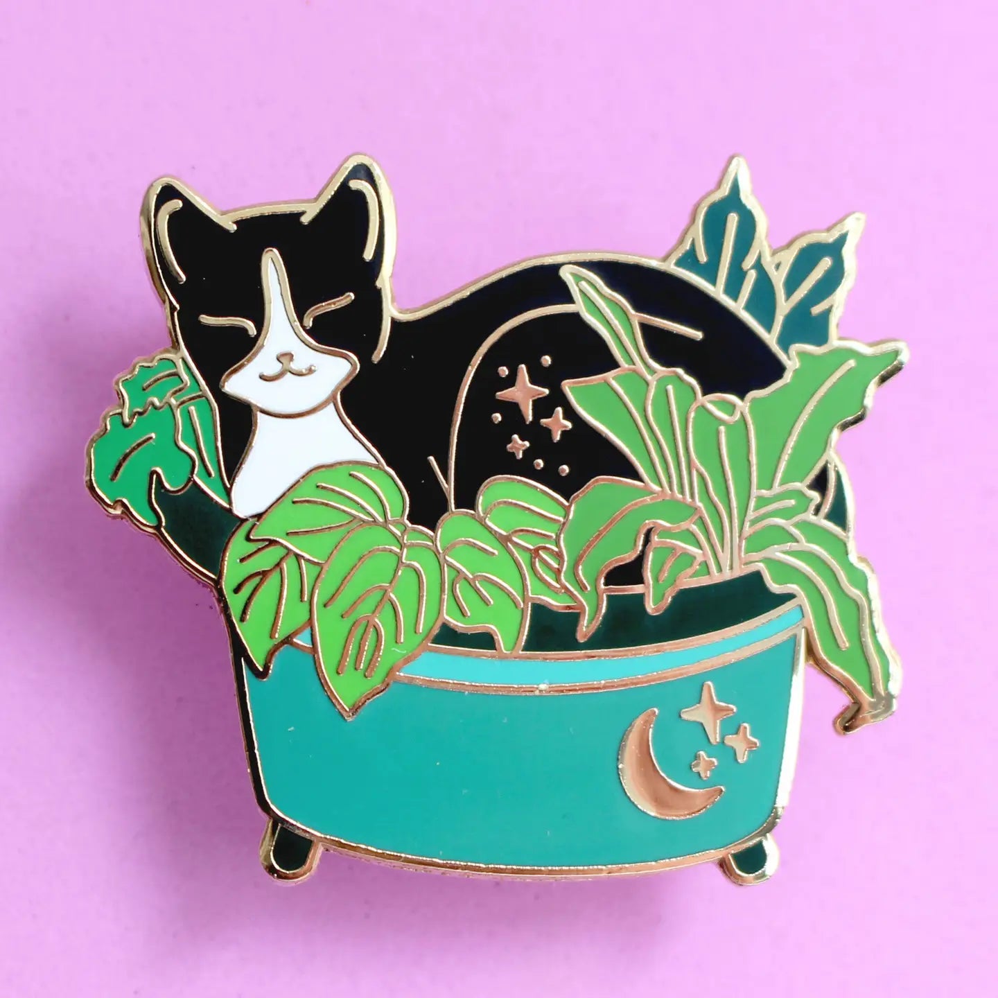 Cat in plant pin