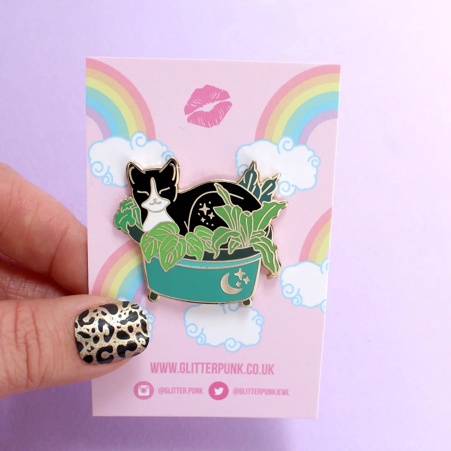 Cat in plant pin