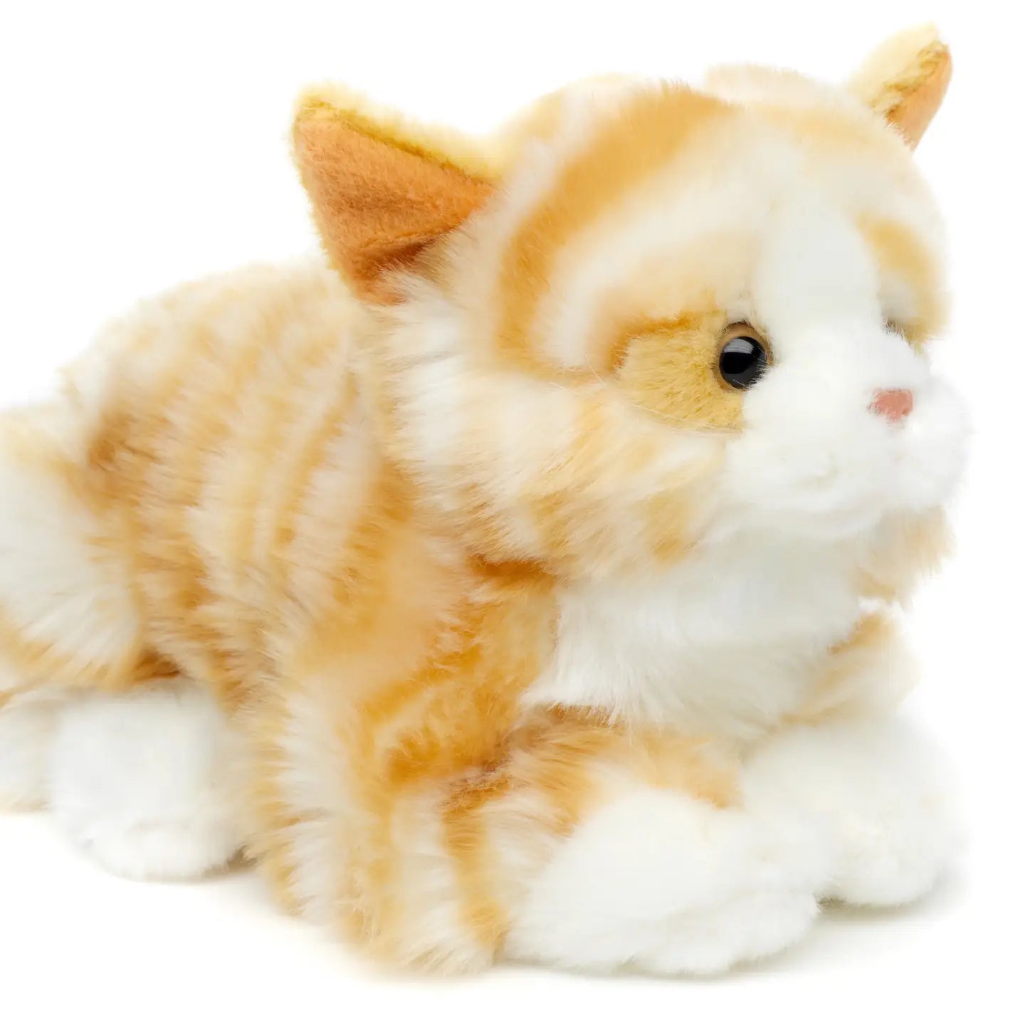 Cat with Voice, Lying Down (Brown-White) - Cuddly/Plush Toy