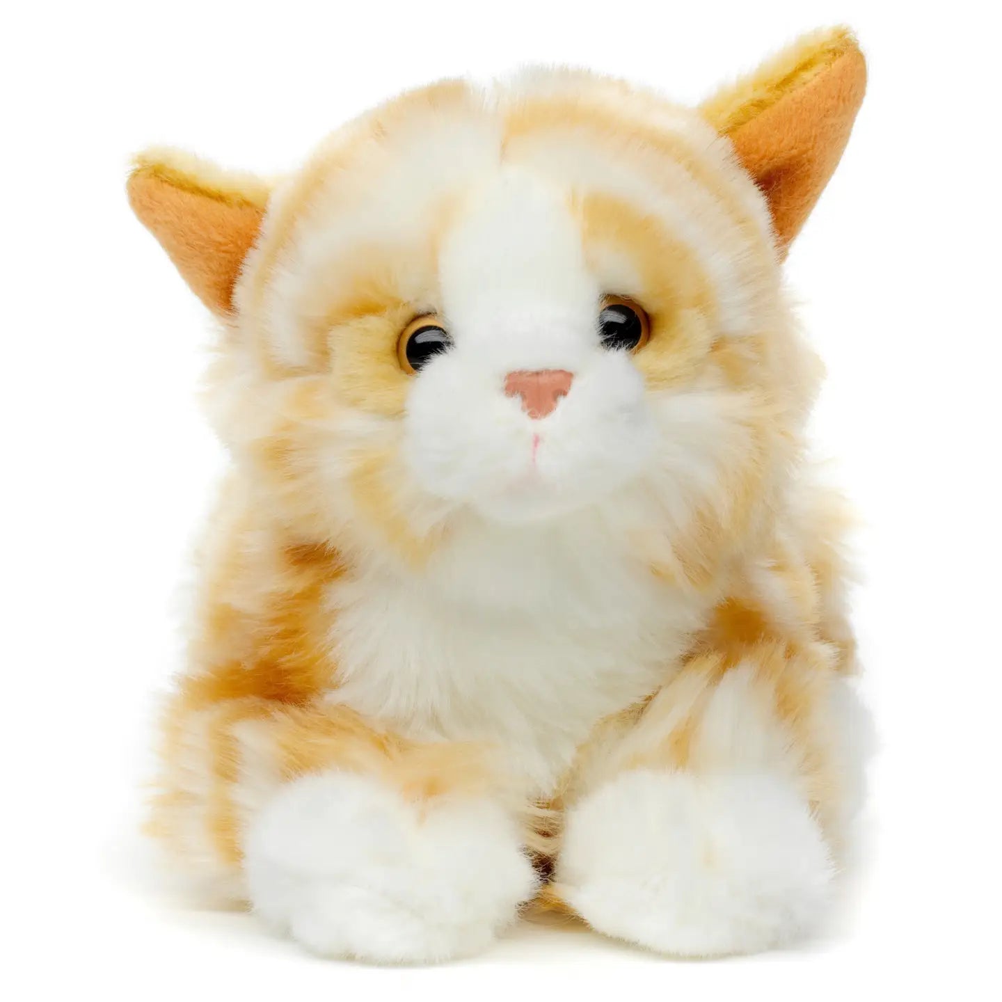 Cat with Voice, Lying Down (Brown-White) - Cuddly/Plush Toy