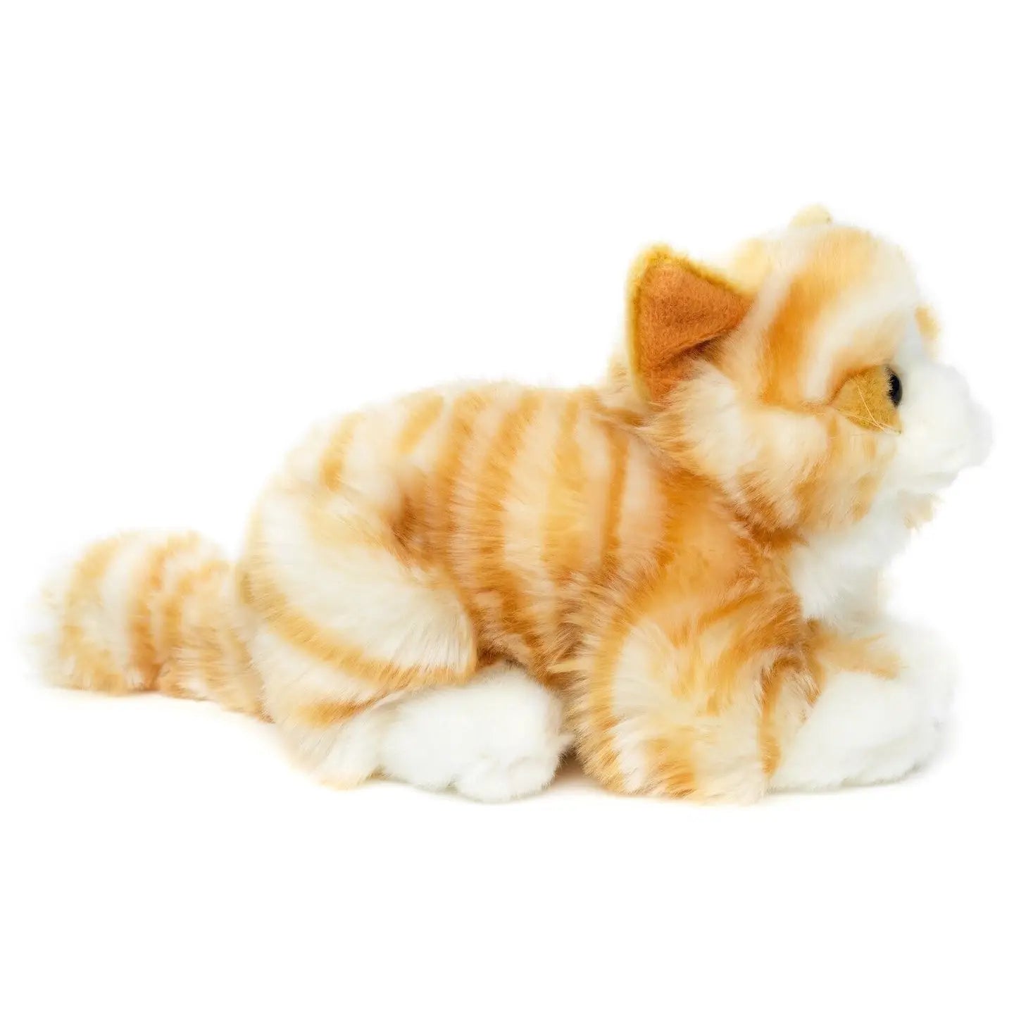 Cat with Voice, Lying Down (Brown-White) - Cuddly/Plush Toy