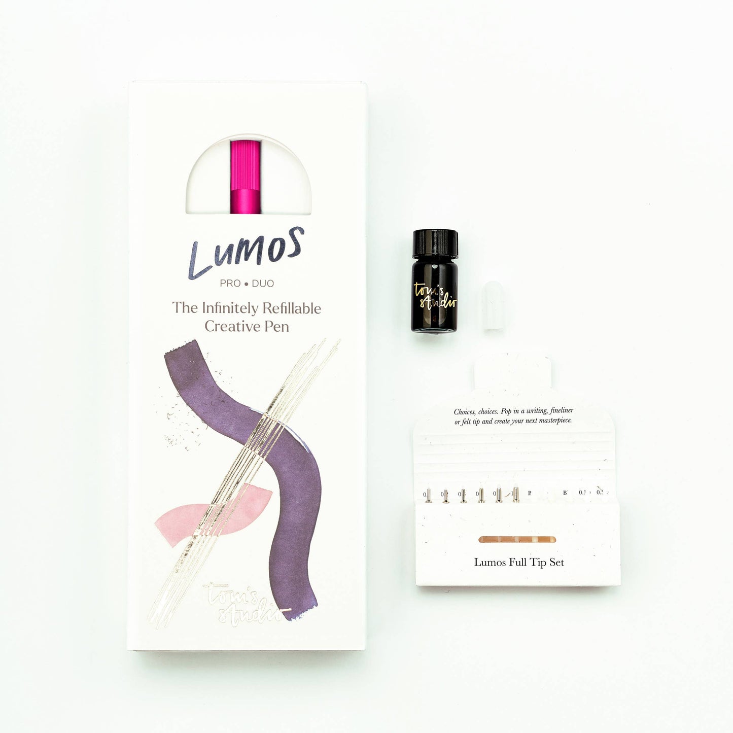Lumos Pro - Refillable Multi-Tip Pen: Raspberry / Single Tip