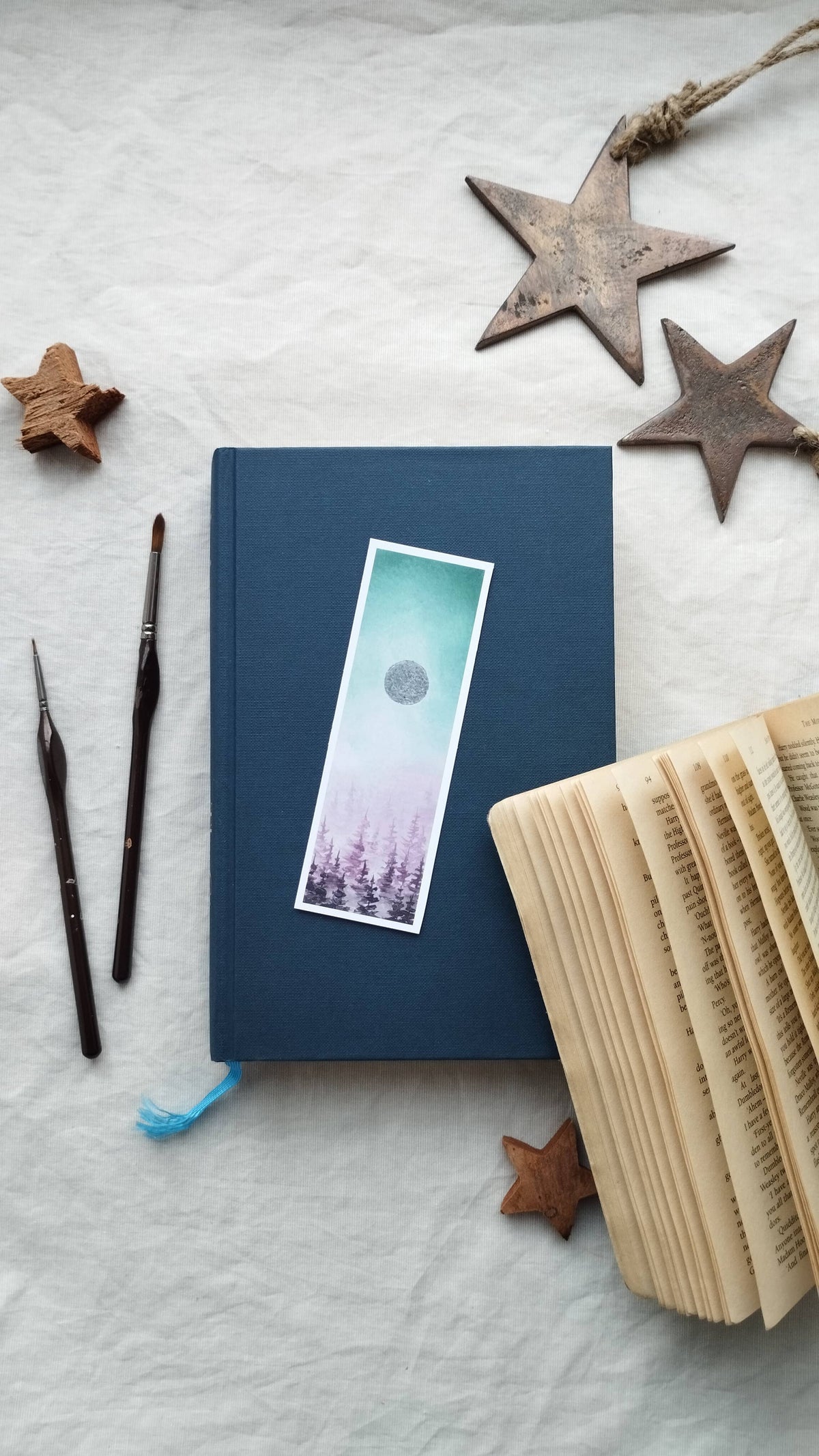 Misty Lilac Forest Bookmark