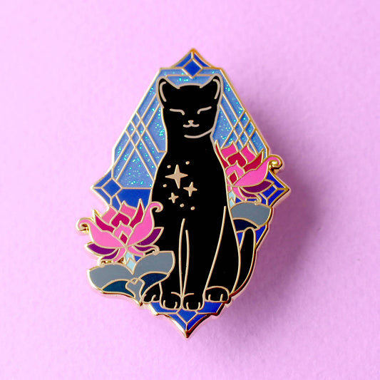 Lotus Cat Enamel Pin